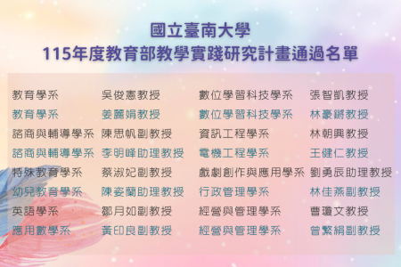 南大教師深耕教學實踐 教育部核定補助成果創歷年新高